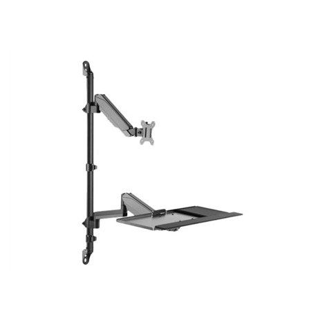 Digitus Sit-Stand Workstation Wall Single Mount, Max load 1-8 kg, max Screen Size: 17"-32", Black | Digitus - 4